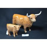 Beswick Highland Cow & Calf