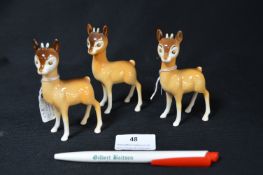 Three Beswick Chamois