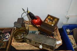 Basket of Collectibles; Soda Siphon, Toy Cars, etc.