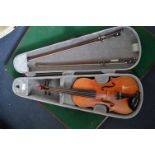 German Stradivarius Copy Violin with Case and Two Bows