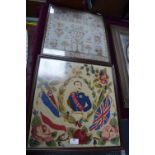 Framed Sampler 1824 and a Framed Embroidery