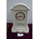 Belleek Irish Pottery Mantel Clock with German Movement