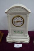 Belleek Irish Pottery Mantel Clock with German Movement