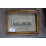 Framed Silk Stevengraph circa 1880 - Stevens Rail Engine "The Present Time"