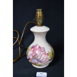 Moorcroft Clematis Pattern Lamp Base on Cream Ground