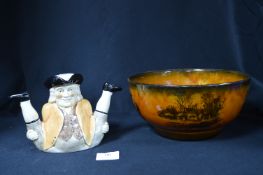 Tony Wood Character Teapot plus Transfer Printed Bowl