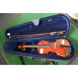 Quarter Size Violin with Case and Bow