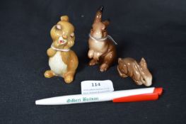 Three Comical Beswick Rabbits