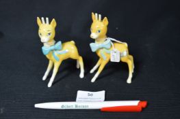 Two Beswick Babycham Bambis