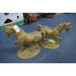 Pair of Brass Horses