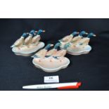 Three Beswick Duck Ashtrays