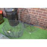 Three Vintage Galvanised Wire Baskets