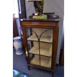 Edwardian Astral Glazed Inlaid Mahogany China Cabinet