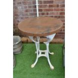 White Painted Cast Iron Pub Table