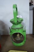 Green Painted Railway Lamp