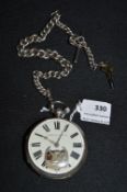 Silver Pocket Watch - London 1874, with Albert and Key