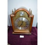Mahogany Mantel Clock with Engineered Brass Face "Tempus Fugit"