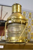 Reproduction Brass Ships Light with Electric Fittings