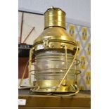 Reproduction Brass Ships Light with Electric Fittings