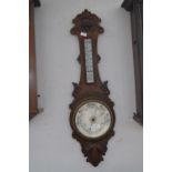 Oak Mounted Aneroid Barometer