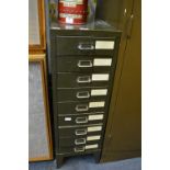 Vintage Metal Nine Drawer Cabinet