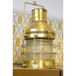 Reproduction Brass Ships Light with Electric Fittings