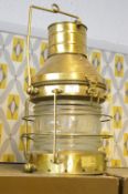 Reproduction Brass Ships Light with Electric Fittings