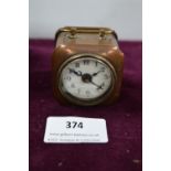 Small Copper & Brass Square Travel Clock