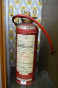Vintage Waterloo Fire Extinguisher 1964
