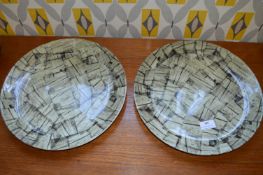 Pair of Modern Royal Doulton Retro Style Studio Plates