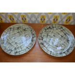 Pair of Modern Royal Doulton Retro Style Studio Plates