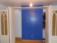 Pair of Glass Fronted Wardrobes with Overhead Lighting