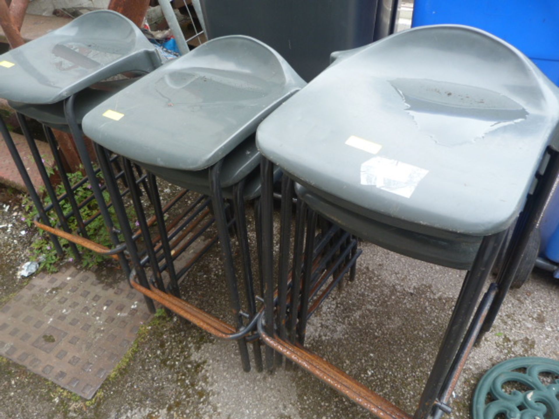 10 Metal Framed Plastic Stacking Stools