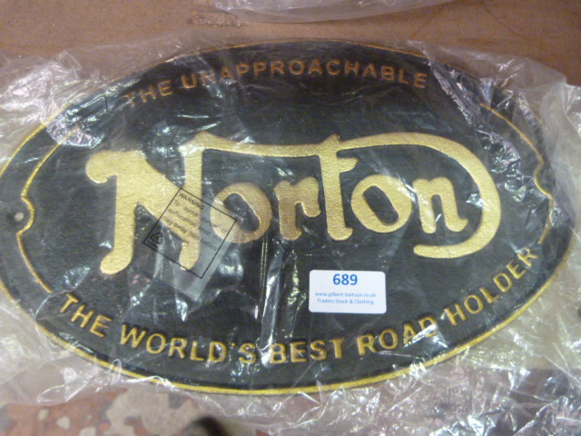 *Reproduction Metal Norton Sign