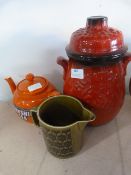 Rumtopf Jar, Yorkshire Tea Teapot and a Hornsea Ju