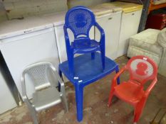 Childs Plastic Table & Three Chairs