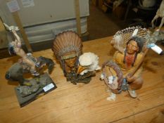 Three Native American Figures