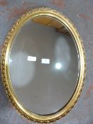 Oval Gilt Framed Mirror ~55x45cm