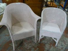 Two Repainted Lloyd Loom Chairs