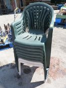 Eight Plastic Stacking Chairs