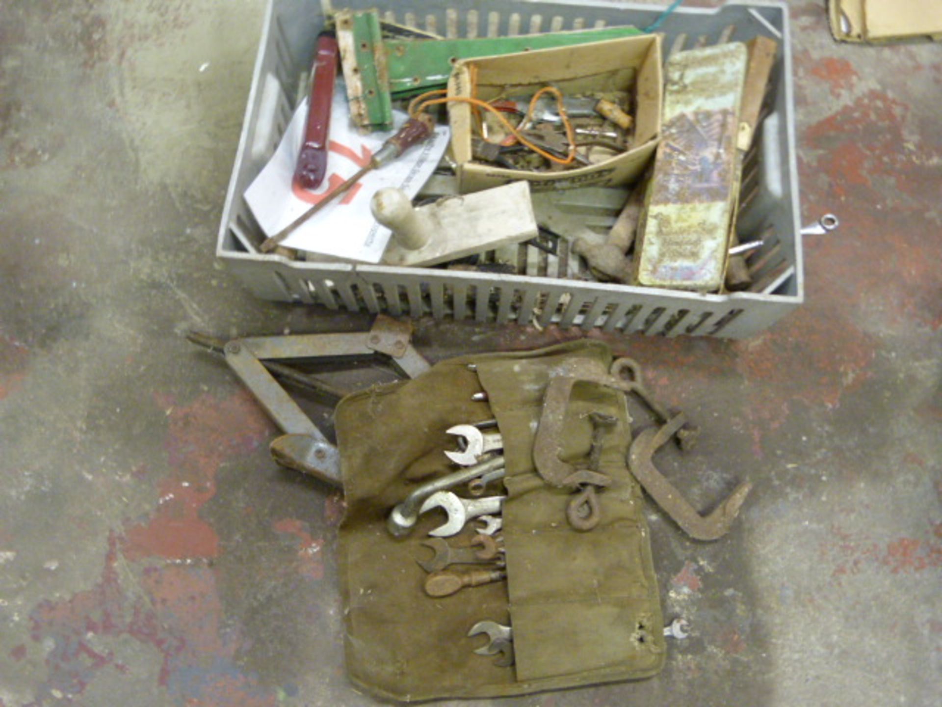 Tray of Assorted Tools including Car Jacks, Spanners, G Clamps etc