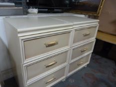 Pair of Three Drawer Bedside Cabinets