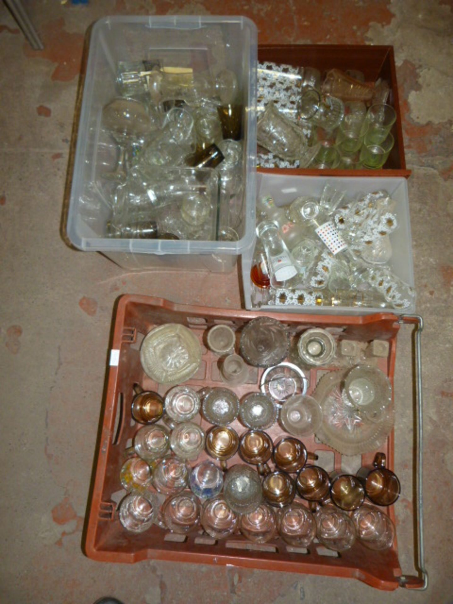 Four Boxes of Glassware