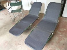 Two Sun Loungers and Folding Garden Chair