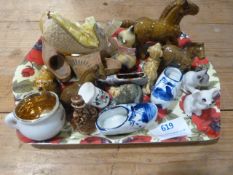 Small Tray of Wade Whimsies and Other Ornamental C