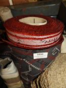 *Roll of Grey & Red Upholstery Cloth