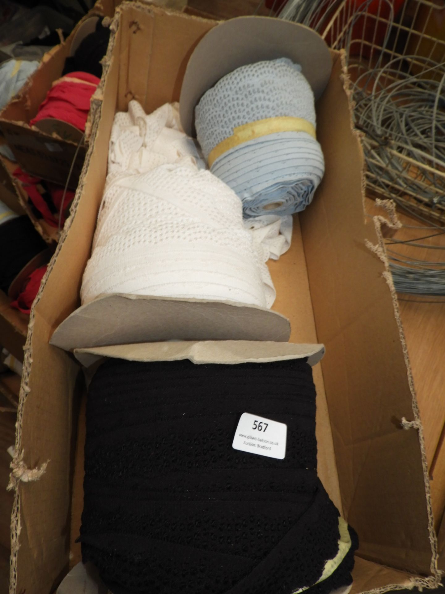 *Box of Braid and Lace Edging (As per Photograph)