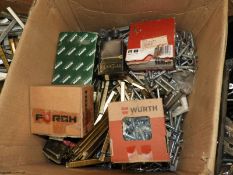 *Box of Assorted Staples, Sheet Fixings, CSK Wood