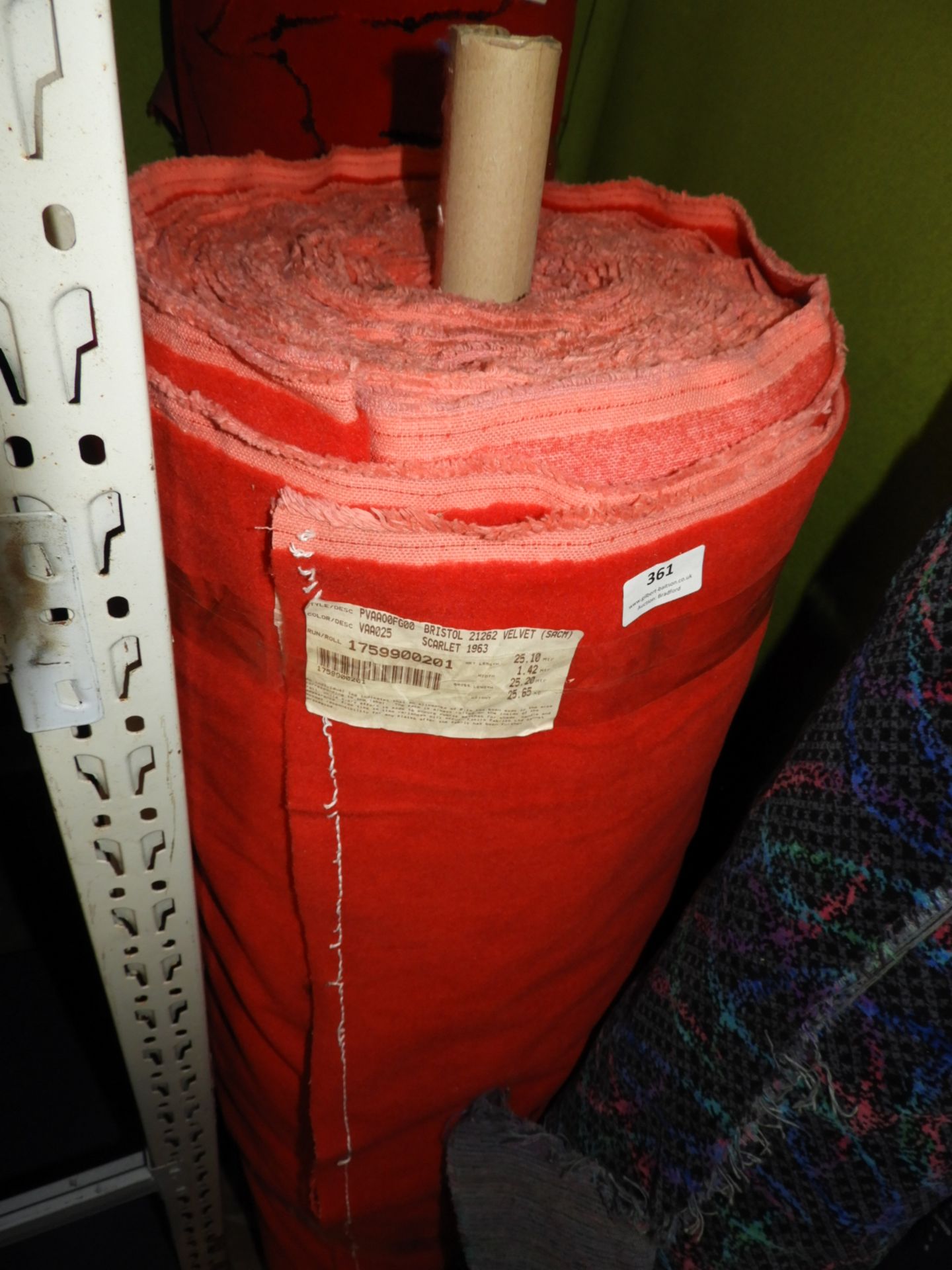 *25.1m Roll of Scarlet Upholstery Fabric