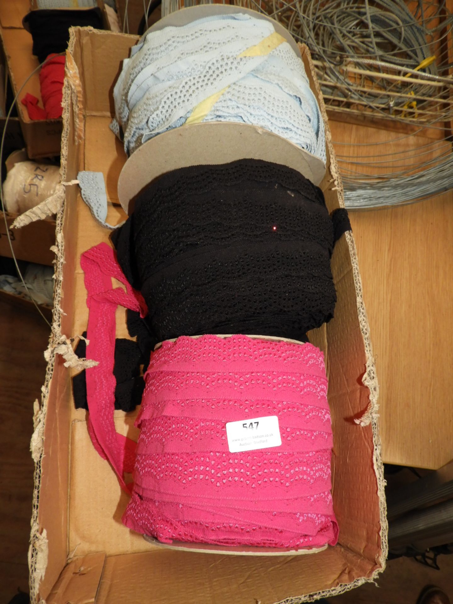 *Box of Braid and Lace Edging (As per Photograph)